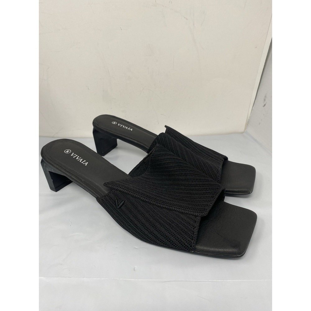 Vivaia Jade Pro Heels Womens Size 43 Black Square Toe Slip On Block Heel Sandals